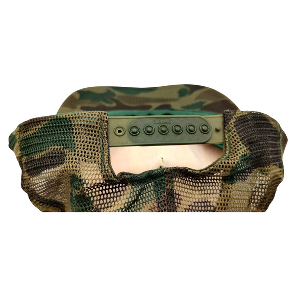 Vintage Trucker Hat Rope Foam Front Mesh Snapback Camo Green Circle C Farm Cap - Picture 9 of 14